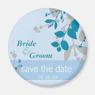 SAVE THE DATE :: natuur - bord blauw zilver blauwg Magneet