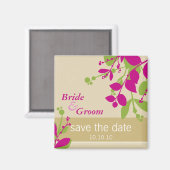 SAVE THE DATE :: natuur - goudvaren fuschia Magneet (Voorkant / Achterkant)