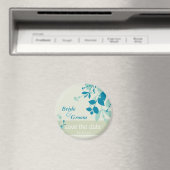 SAVE THE DATE :: natuur - mos foam blauwgroen Magneet (Insitu (Vaatwasser))