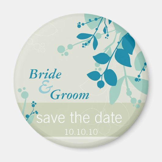 SAVE THE DATE :: natuur - mos foam blauwgroen Magneet (Voorkant)