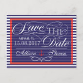 Save the date, nautisch ontwerp aankondigingskaart (Voorkant)