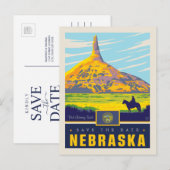 Save the date | Nebraska Uitnodiging Briefkaart (Voorkant / Achterkant)