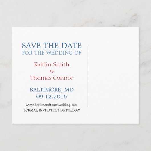 Save the Date - - Nederland Aankondigingskaart (Achterkant)