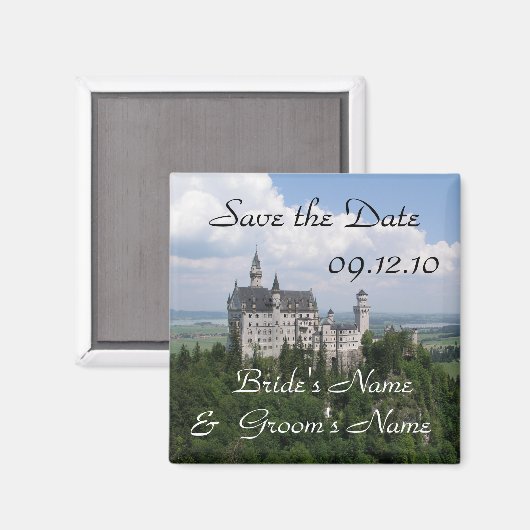 Save the Date Neuschwanstein Castle Magneet (Voorkant / Achterkant)