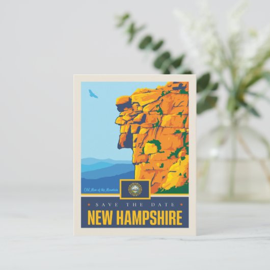 Save the date | New Hampshire Uitnodiging Briefkaart (Staand voorkant)