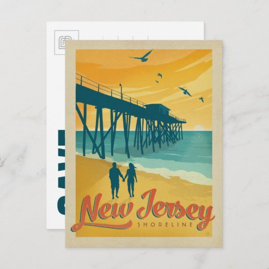 Save the date | New Jersey Shoreline Aankondigingskaart (Voorkant / Achterkant)