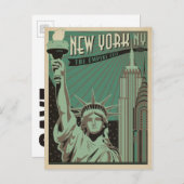 Save the date | New York - de Empire City Aankondigingskaart (Voorkant / Achterkant)