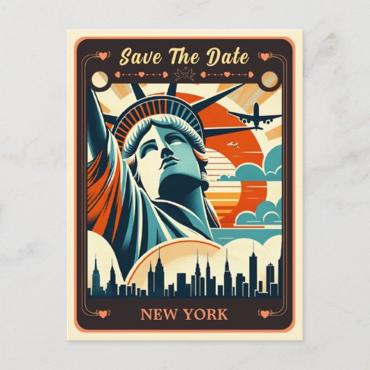 Save the date | New York Invitation Briefkaart (Voorkant)