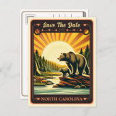 Save the date | North Carolina Invitation Briefkaa Briefkaart (Voorkant / Achterkant)