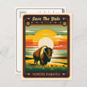 Save the date | North Dakota Invitation Briefkaart (Voorkant / Achterkant)