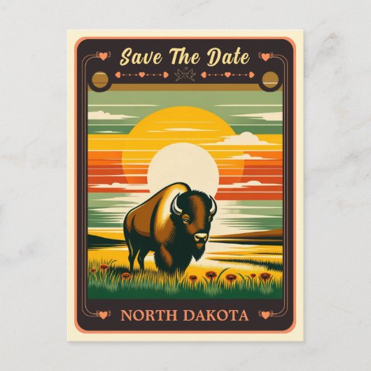 Save the date | North Dakota Invitation Briefkaart (Voorkant)