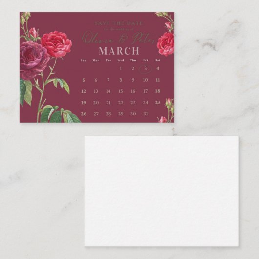 Save the date notitiekaartje (Voorkant / Achterkant)