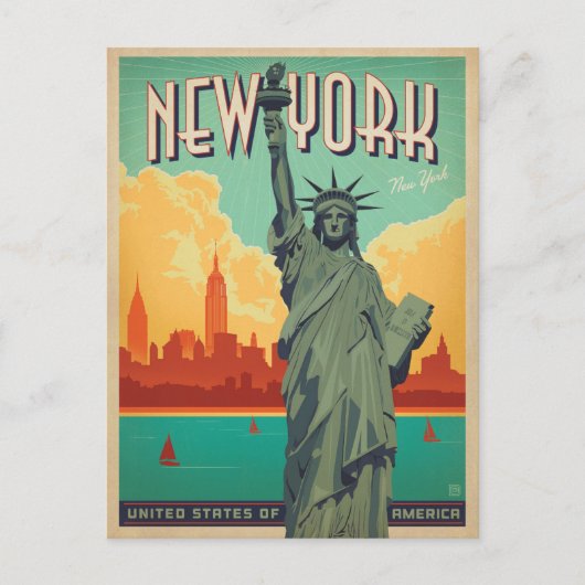 Save the date | NYC - Lady Liberty 2 Aankondigingskaart (Voorkant)