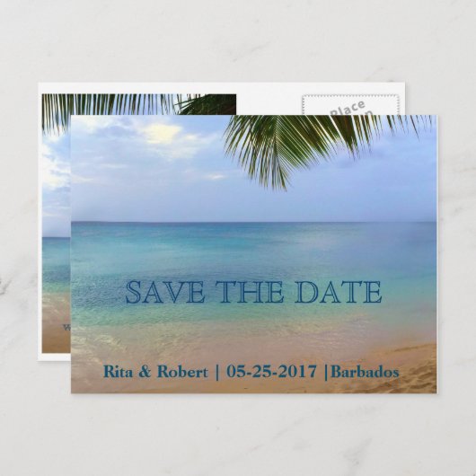 Save the date | Oceaan | Kaart bekendmaking Briefk (Voorkant / Achterkant)