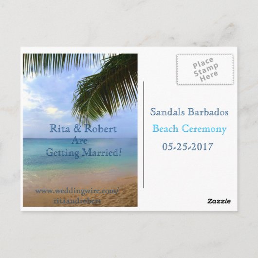 Save the date | Oceaan | Kaart bekendmaking Briefk (Achterkant)