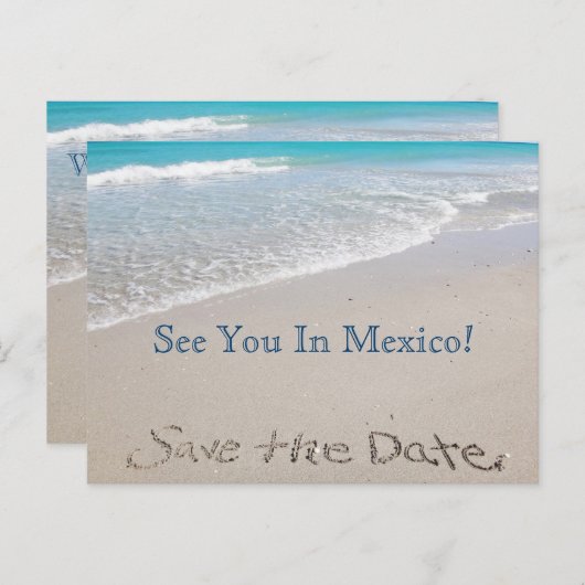 Save the date | Oceaan | Kaart bekendmaking Briefk (Voorkant / Achterkant)