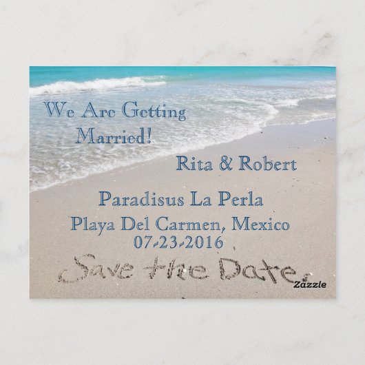 Save the date | Oceaan | Kaart bekendmaking Briefk (Achterkant)