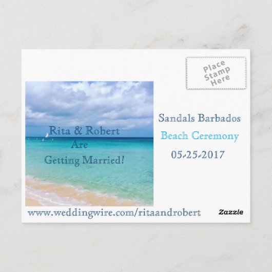 Save the date | Oceaan | Kaart bekendmaking Briefk (Achterkant)