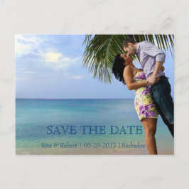 Save the date | oceaan | Paren Afbeelding Briefkaa Aankondigingskaart