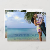 Save the date | oceaan | Paren Afbeelding Briefkaa Aankondigingskaart (Voorkant / Achterkant)