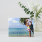 Save the date | oceaan | Paren Afbeelding Briefkaa Aankondigingskaart (Staand voorkant)