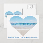Save the date | Ocean Briefkaart Announcement Kaar (Voorkant / Achterkant)