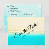 Save the Date Ocean Shore Beach Thema Bruiloft Briefkaart (Voorkant / Achterkant)