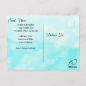 Save the Date Ocean Shore Beach Thema Bruiloft Briefkaart (Achterkant)