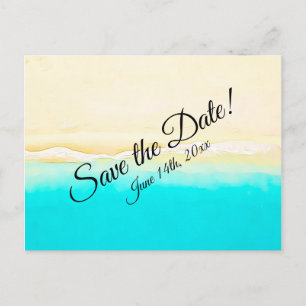 Save the Date Ocean Shore Beach Thema Bruiloft Briefkaart