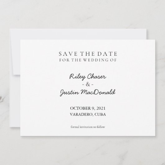 Save the date | Oktober 2021 Moderne kalender Kaart (Achterkant)