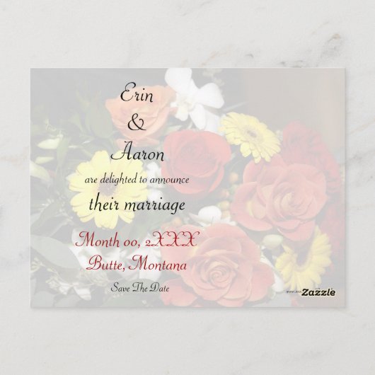 "Save the Date" (Opslaan op datum) Briefkaart (Achterkant)