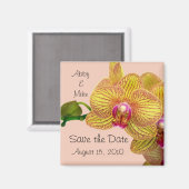 Save the Date - Orchidee Magnet roze (Voorkant / Achterkant)