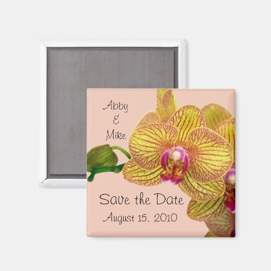Save the Date - Orchidee Magnet roze (Voorkant / Achterkant)