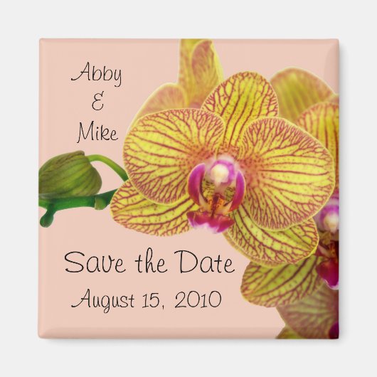 Save the Date - Orchidee Magnet roze (Voorkant)