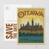 Save the date | Ottawa, Canada Aankondigingskaart (Voorkant / Achterkant)
