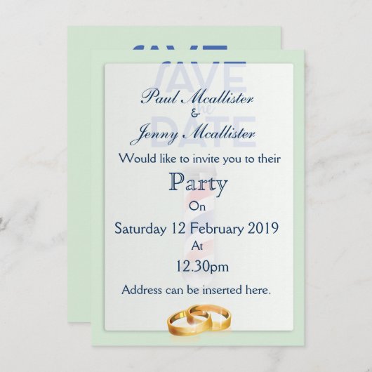 Save the Date Oude Kapperzaak Kaart (Voorkant / Achterkant)