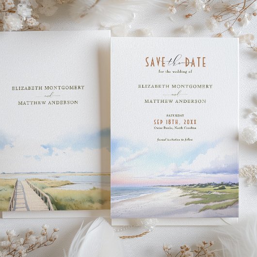 Save The Date Outer Banks, North Carolina, Verenig Kaart