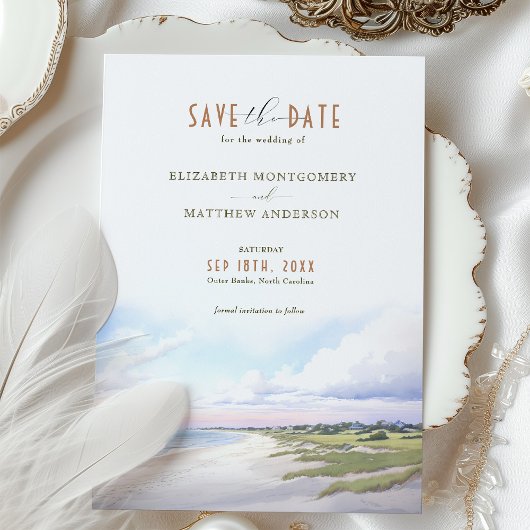 Save The Date Outer Banks, North Carolina, Verenig Kaart
