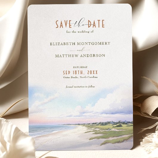 Save The Date Outer Banks, North Carolina, Verenig Kaart