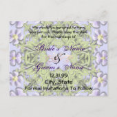 Save The Date - Paarse en gele madeliefjes Aankondigingskaart (Achterkant)