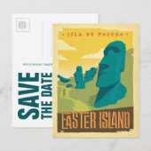 Save the date | Paaseiland, Chili Aankondigingskaart (Voorkant / Achterkant)