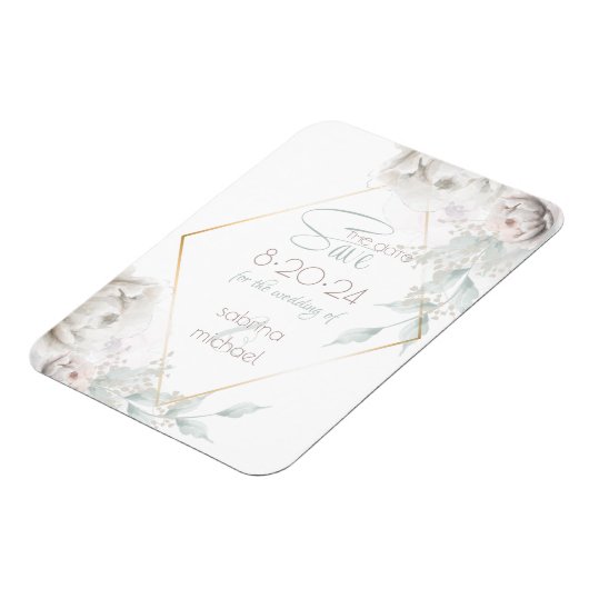 Save the date | Pasen van witte Waterverf Magneet (Linkerzijde)