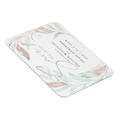 Save the date | Pastel Coral Aqua Leaves Magneet (Rechterzijde)