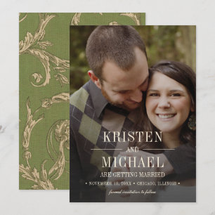 Save the date.  Patroon Bruiloft Fotokaart Kaart