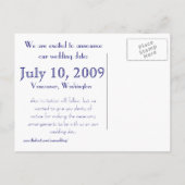 Save the Date - Pauw (Paarse) Aankondigingskaart (Achterkant)