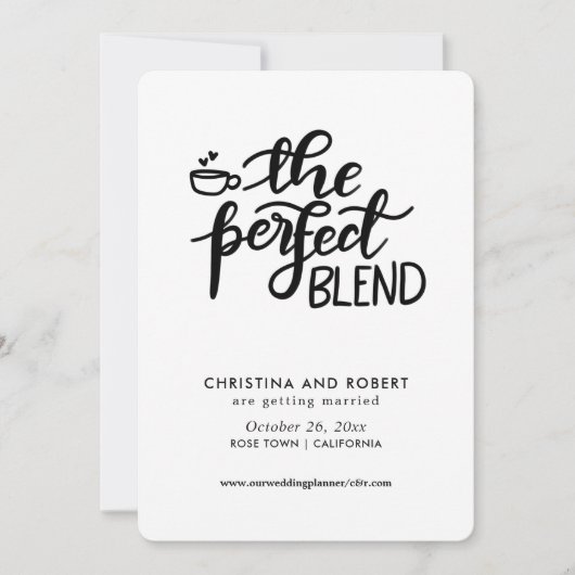 Save The Date | Perfect Blend handgeschreven Kaart (Voorkant)