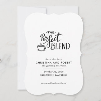 Save the date | Perfect Blend Script Coffee Lover Kaart