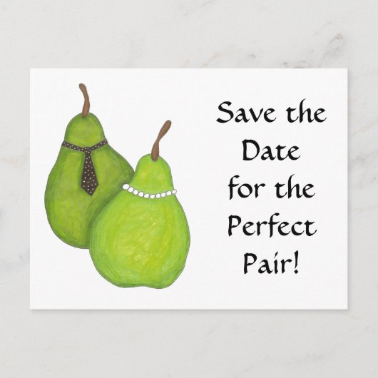 Save the Date Perfect Pair Briefkaart (Voorkant)