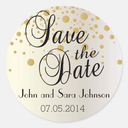 Save the date | personaliseren ronde sticker (Voorkant)