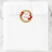 Save the Date, Personalized Wedding Red Hearts  Ronde Sticker (Tas)